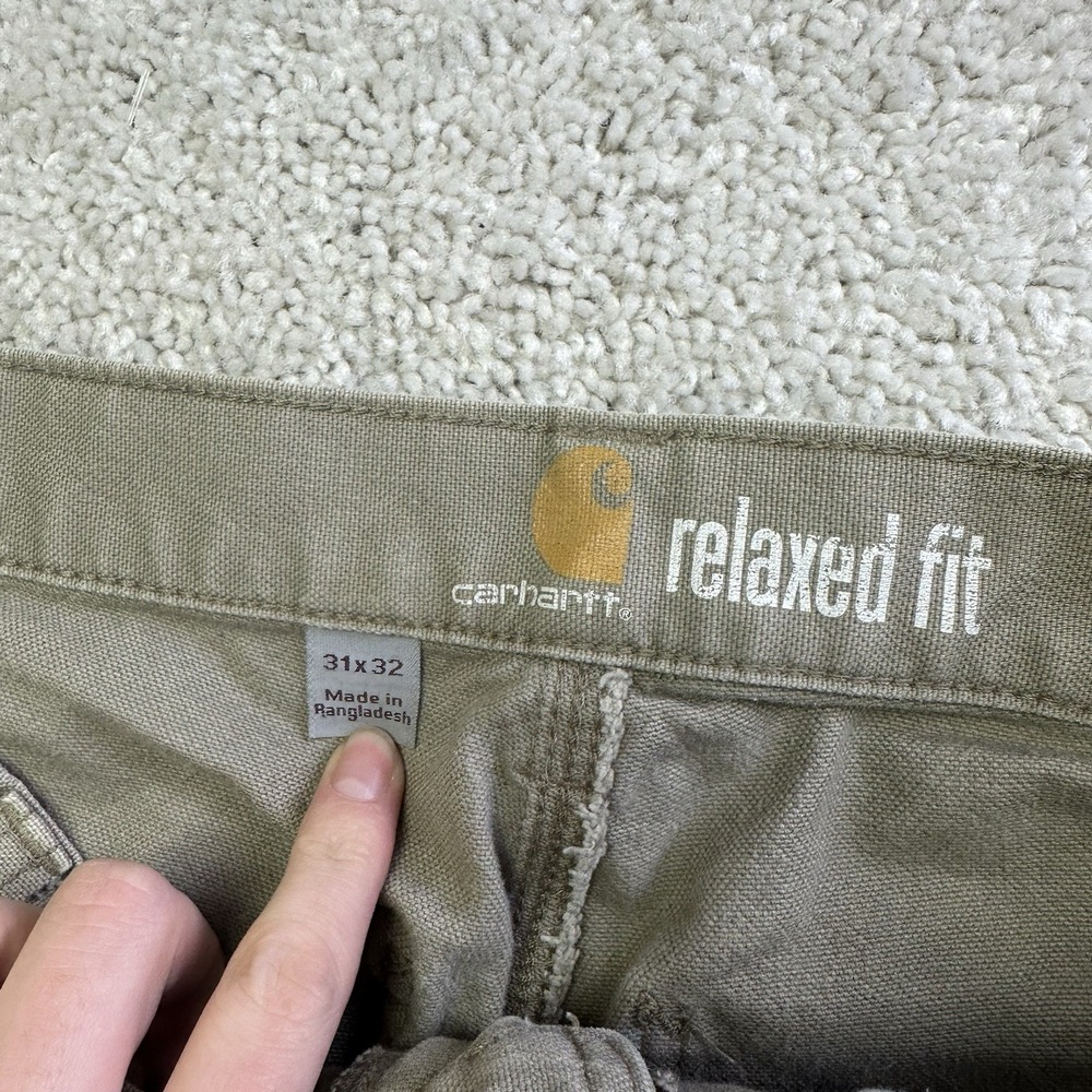 Carhartt Pants Mens 31x30 Beige Relaxed Fit Pockets Workwear Paint Thrashed - Picture 7 of 8
